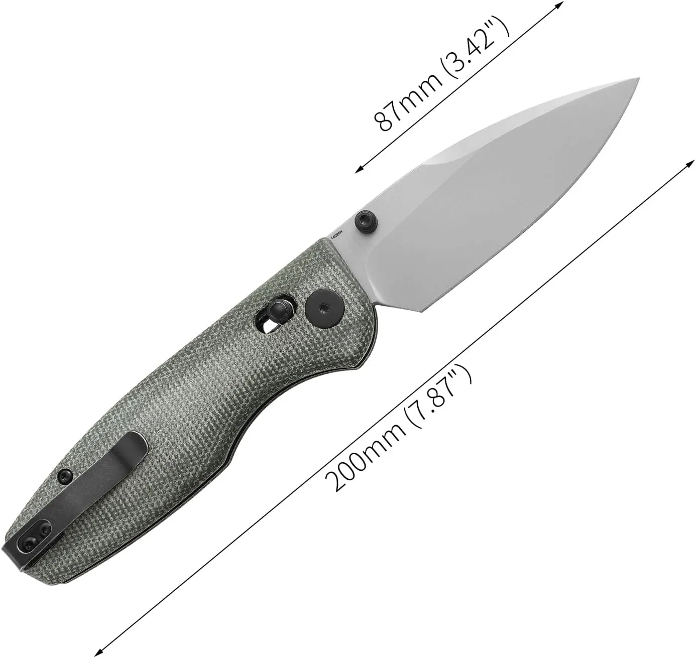 CMB Made Knives CMB Predator CMB-08 Micarta Handle 14C28N Steel Blade Pocket Folding Tactical Survival Camping Hiking Outdoors EDC Knife with Pocket Clip for Men Women(CMB-08LW)