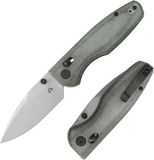 CMB Made Knives CMB Predator CMB-08 Micarta Handle 14C28N Steel Blade Pocket Folding Tactical Survival Camping Hiking Outdoors EDC Knife with Pocket Clip for Men Women(CMB-08LW)