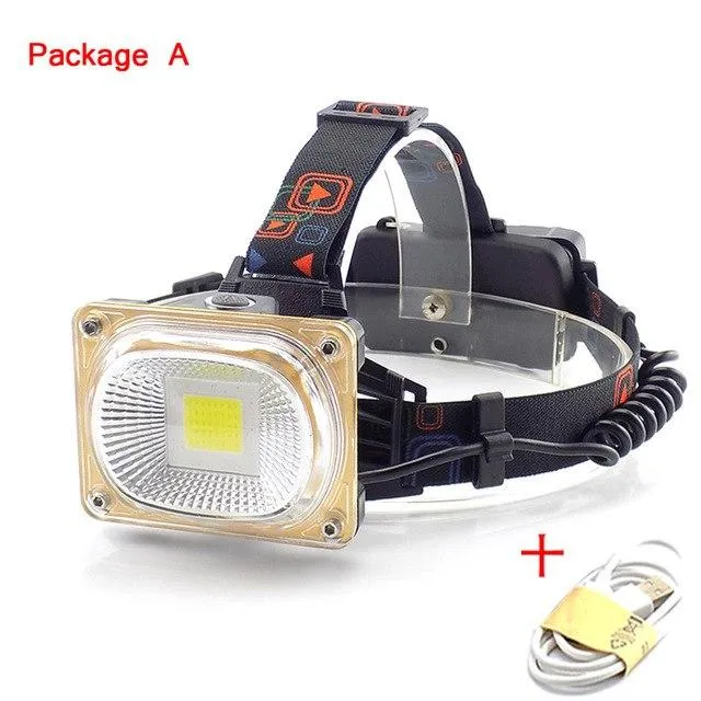 COB Led Headlight Headlamp White Blue Red Lighting USB Rechargeable frontale Head Torch Lamp led light for fishing 18650 battery