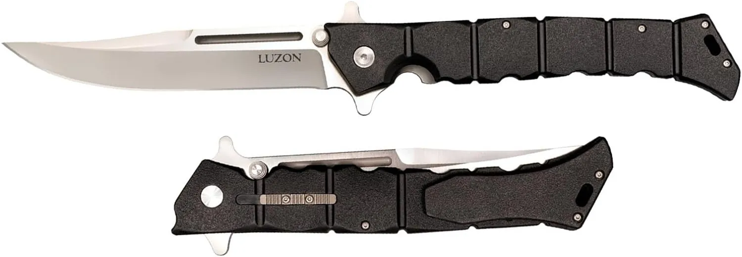 Cold Steel Large Luzon 6" 8Cr13MoV Razor-Sharp Clip Point Blade 7.5" GFN Handle Tactical EDC Folding Knife w/Leaf-Spring Lock