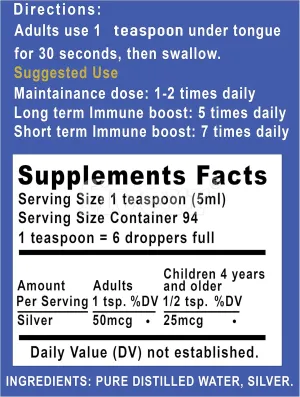 Colloidal Silver Liquid - 16 oz Glass Bottle by Silver Holisitcs
