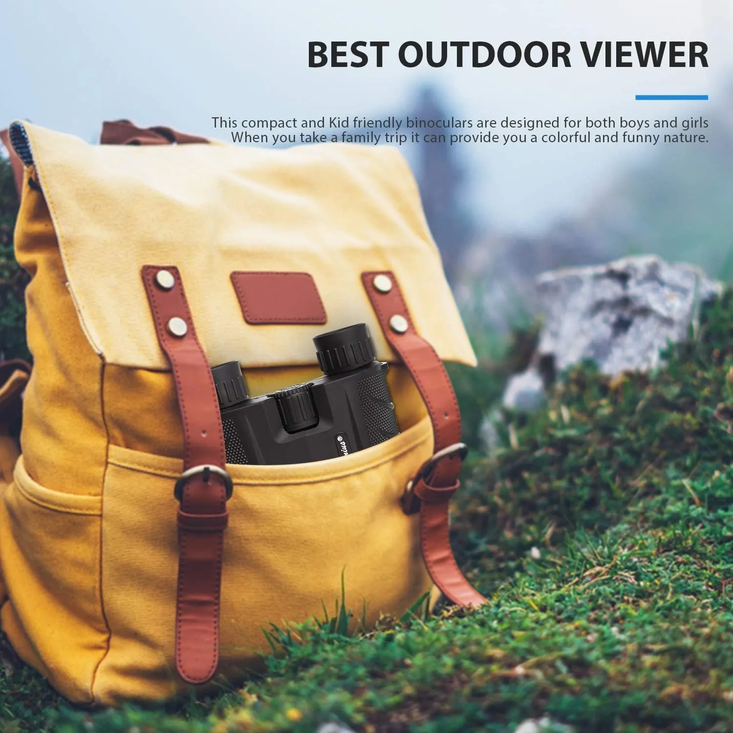 Compact High Powered Binoculars for Adults with Low Light Night Vision, Easy Focus for Bird Watching, Outdoor Sports, Concerts