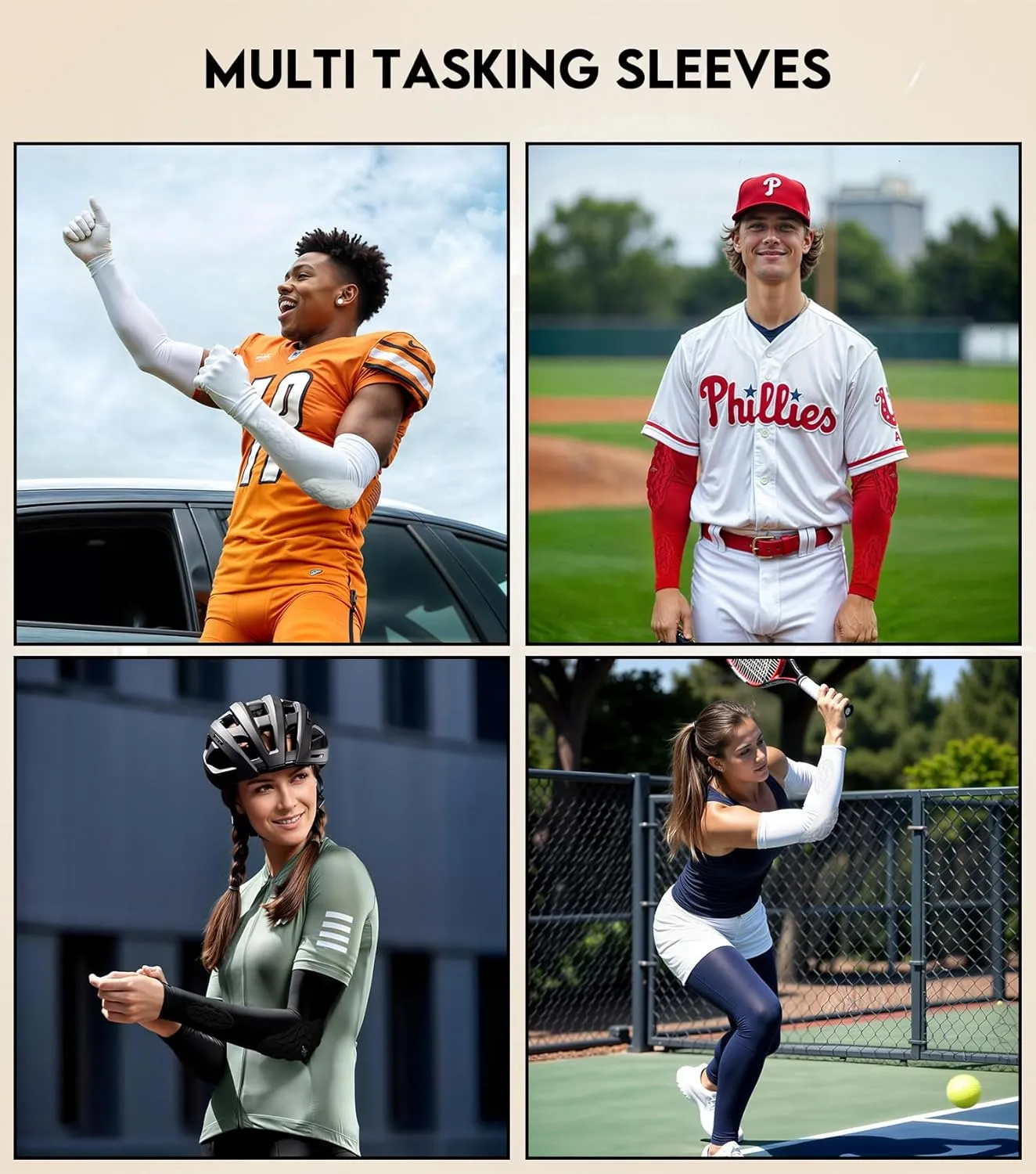 Compression Padded Arm Sleeves for Youth & Adults - Elbow & Forearm Support - Breathable Football Padded Sleeves