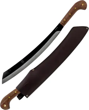 Condor Tool & Knife Duku Heavy Duty Machete Knife - Hand Crafted Welted Leather Sheath - 1075 High Carbon Steel Tactical Machete with Walnut Handle - 4.5mm Thick - 16in Blade - 30.6oz