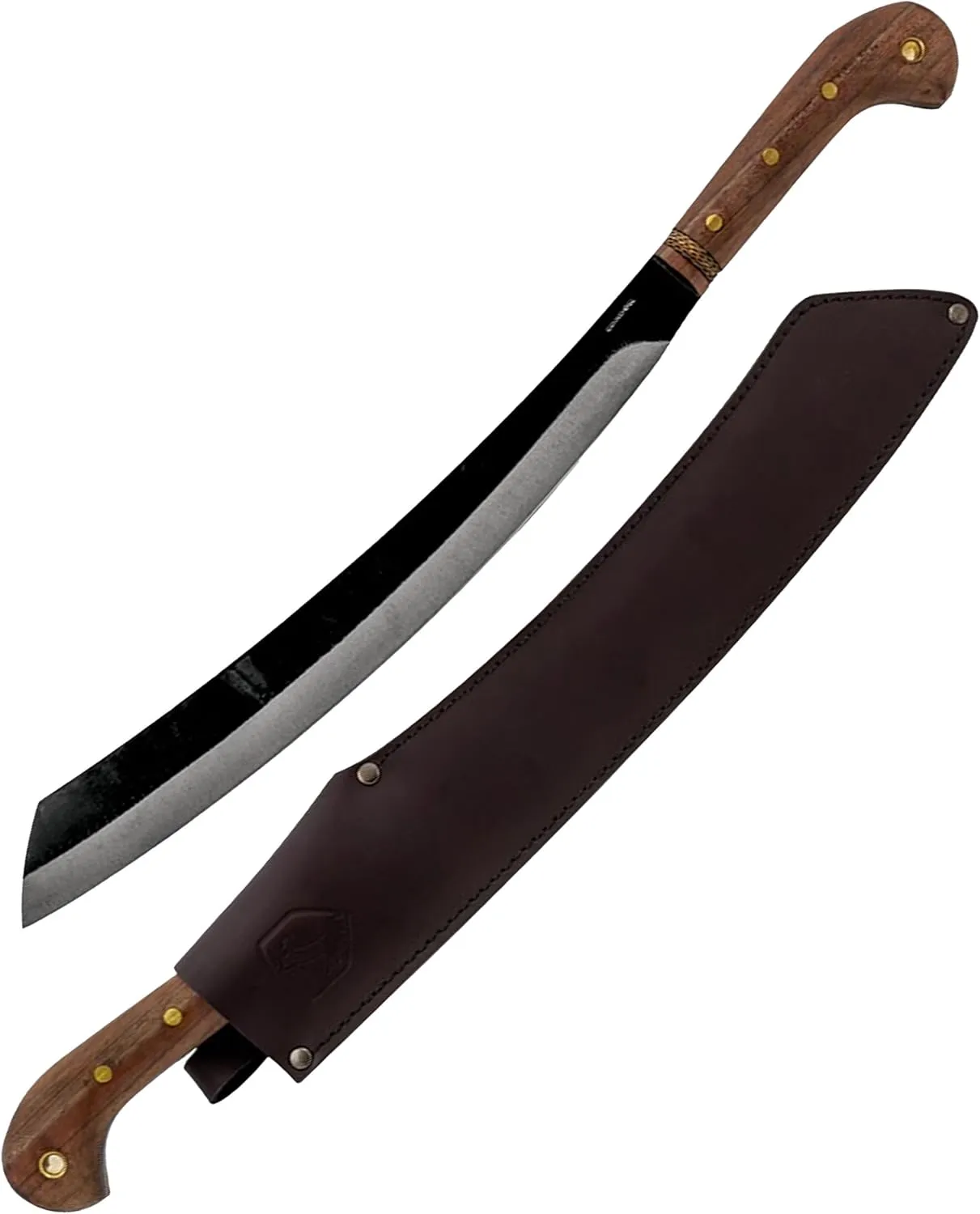Condor Tool & Knife Duku Heavy Duty Machete Knife - Hand Crafted Welted Leather Sheath - 1075 High Carbon Steel Tactical Machete with Walnut Handle - 4.5mm Thick - 16in Blade - 30.6oz