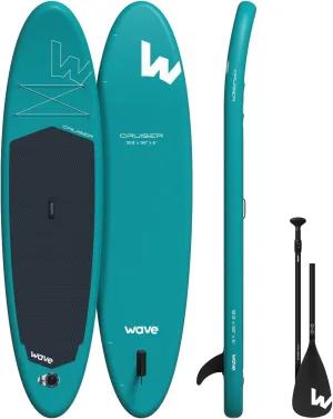 Cruiser 2.0 Inflatable Stand Up Paddleboard | Beginner-Friendly SUP with Non-Slip Deck, Complete Accessories & Travel Bag | 10'9ft | Aqua