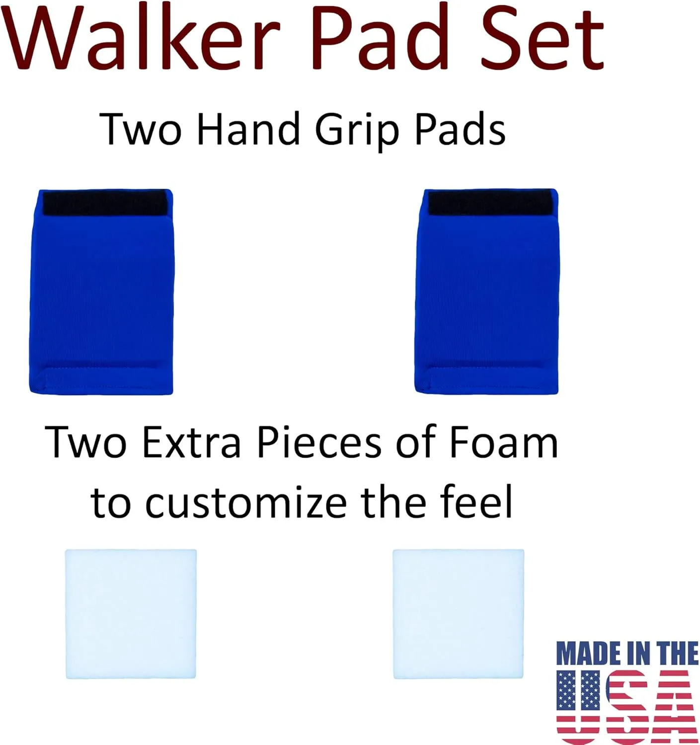 Crutcheze Walker Padded Hand Grip Covers Premium USA Designed Moisture Wicking, Comfort, Fashion, Washable - Standard Walker Handle Cushion - Mobility Aid Accessories