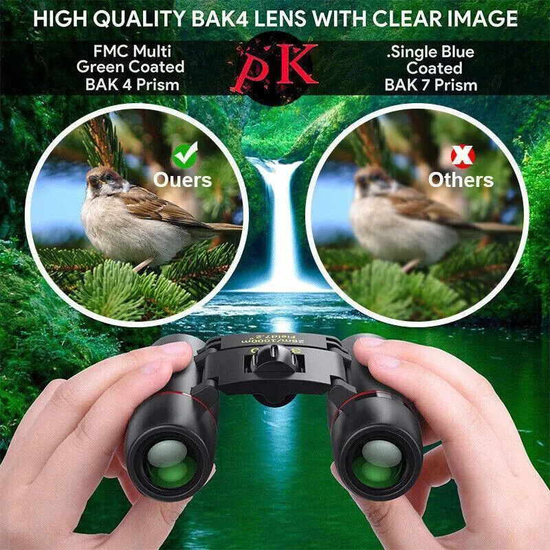 Day Night Vision Binoculars 30 X 60 Outdoor Travel Folding Telescope
