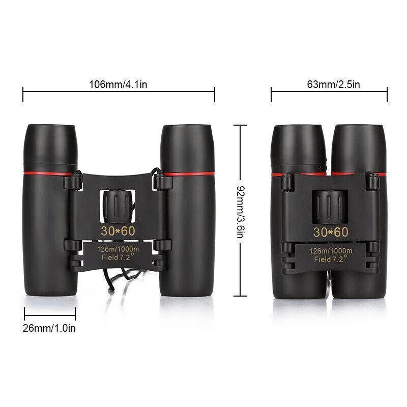 Day Night Vision Binoculars 30 X 60 Outdoor Travel Folding Telescope