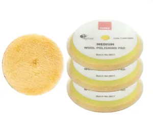Detailer's Domain Rupes Medium Yellow Wool Pad 90mm/ 3.5" - Three Pack