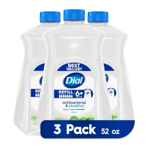 Dial Antibacterial Liquid Hand Soap Refill, Aloe, 52 fl oz (Pack of 3)