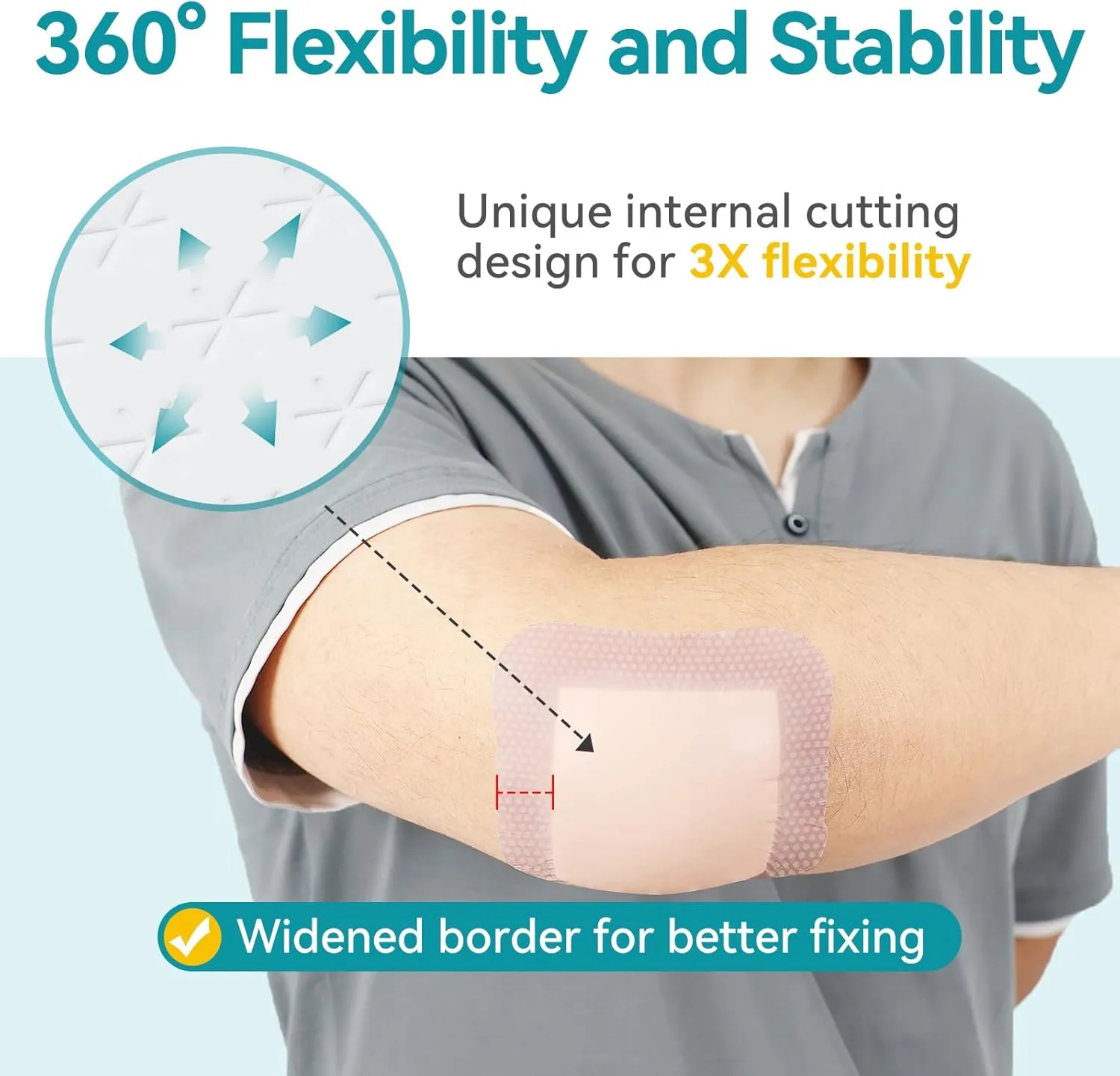 Dimora Ultra Soft Silicone Foam Dressing 4"x4" (10 Pack)- Super Absorbent Wound Dressing with Widened Border, Adhesive Foam Bandages for Bed Sores, Ulcer, Surgical Wound, FSA/HSA Eligible