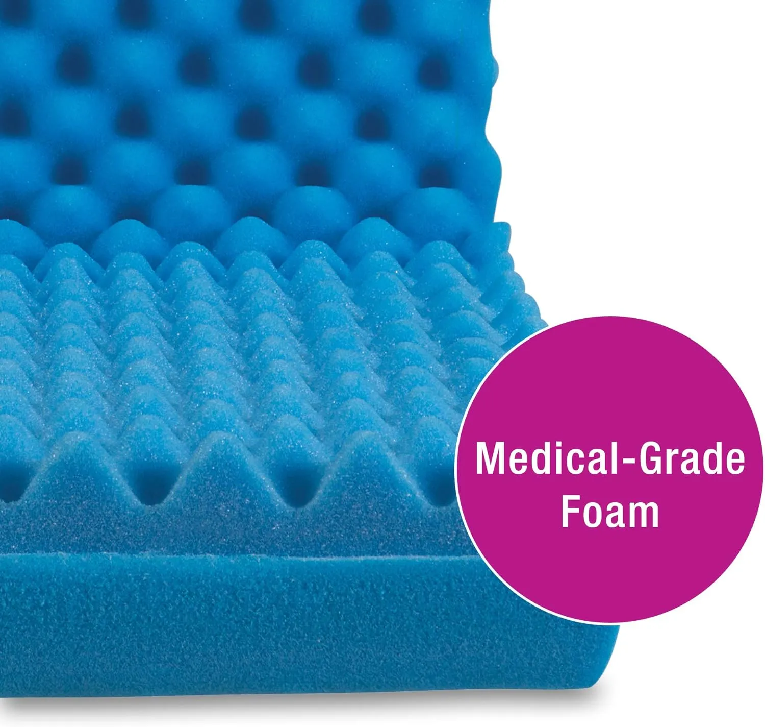 DMI Foam Waffle Cushion For Chair, Egg Crate Cushion Foam Seat Pad, Seat Cushion for Car, Office Chair or Wheelchair Cushion to Relieve Back, Tail Bone Pain, Sciatica, 18x16x4, Car Seat Cushion
