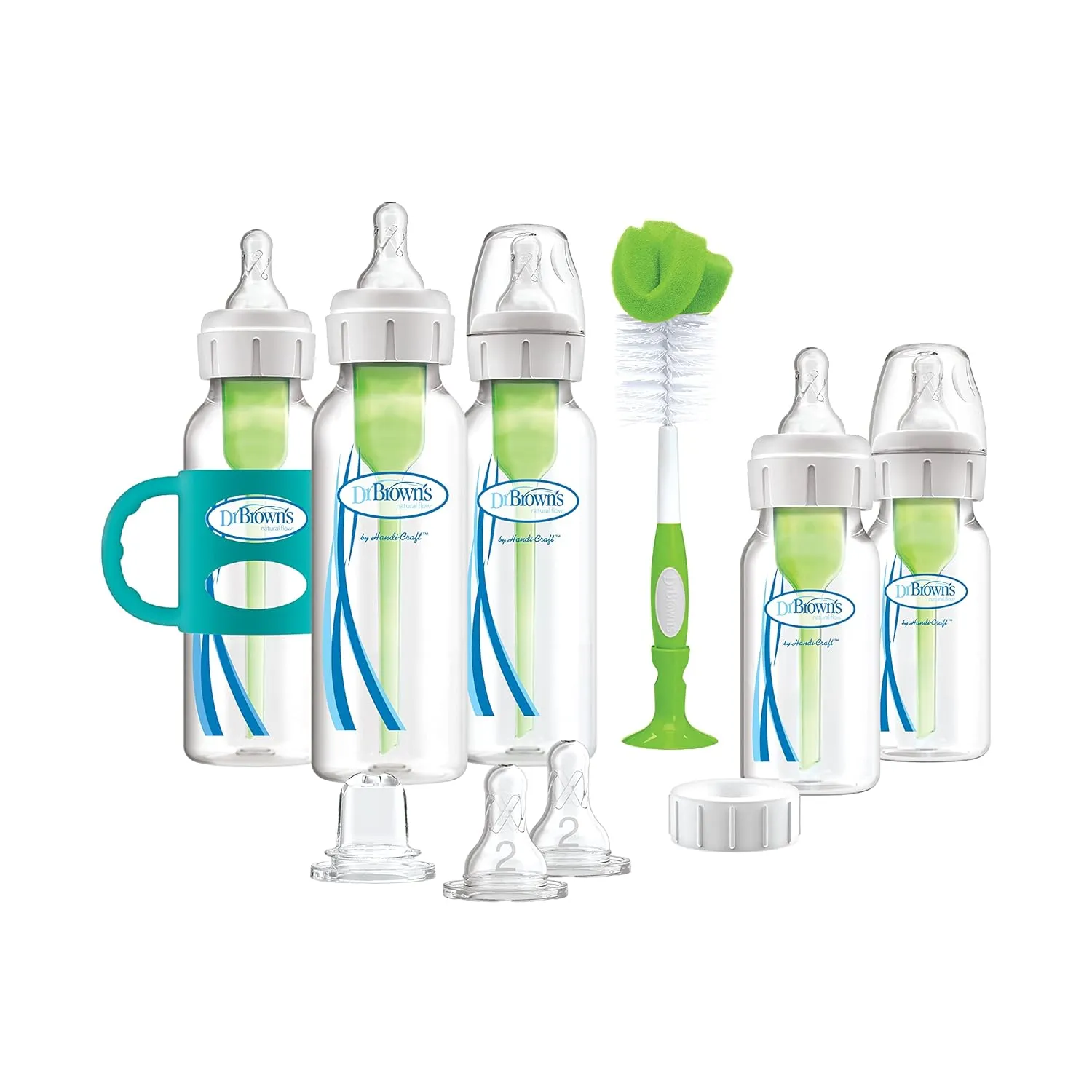Dr. Brown's Anti-Colic Options  Narrow Bottle to Sippy Gift Set with Silicone Pacifier 0-6m 3 Pack