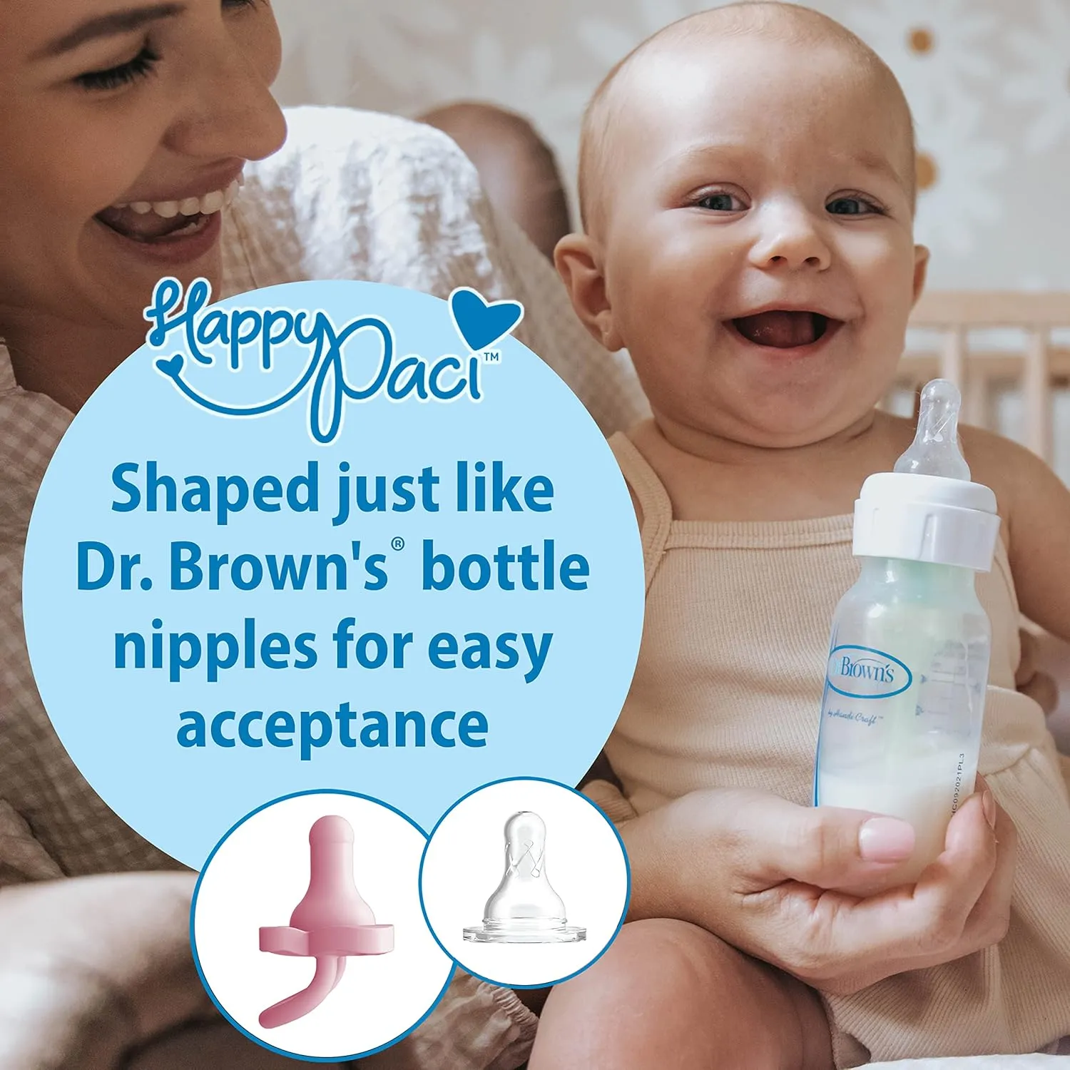 Dr. Brown's Anti-Colic Options  Narrow Bottle to Sippy Gift Set with Silicone Pacifier 0-6m 3 Pack