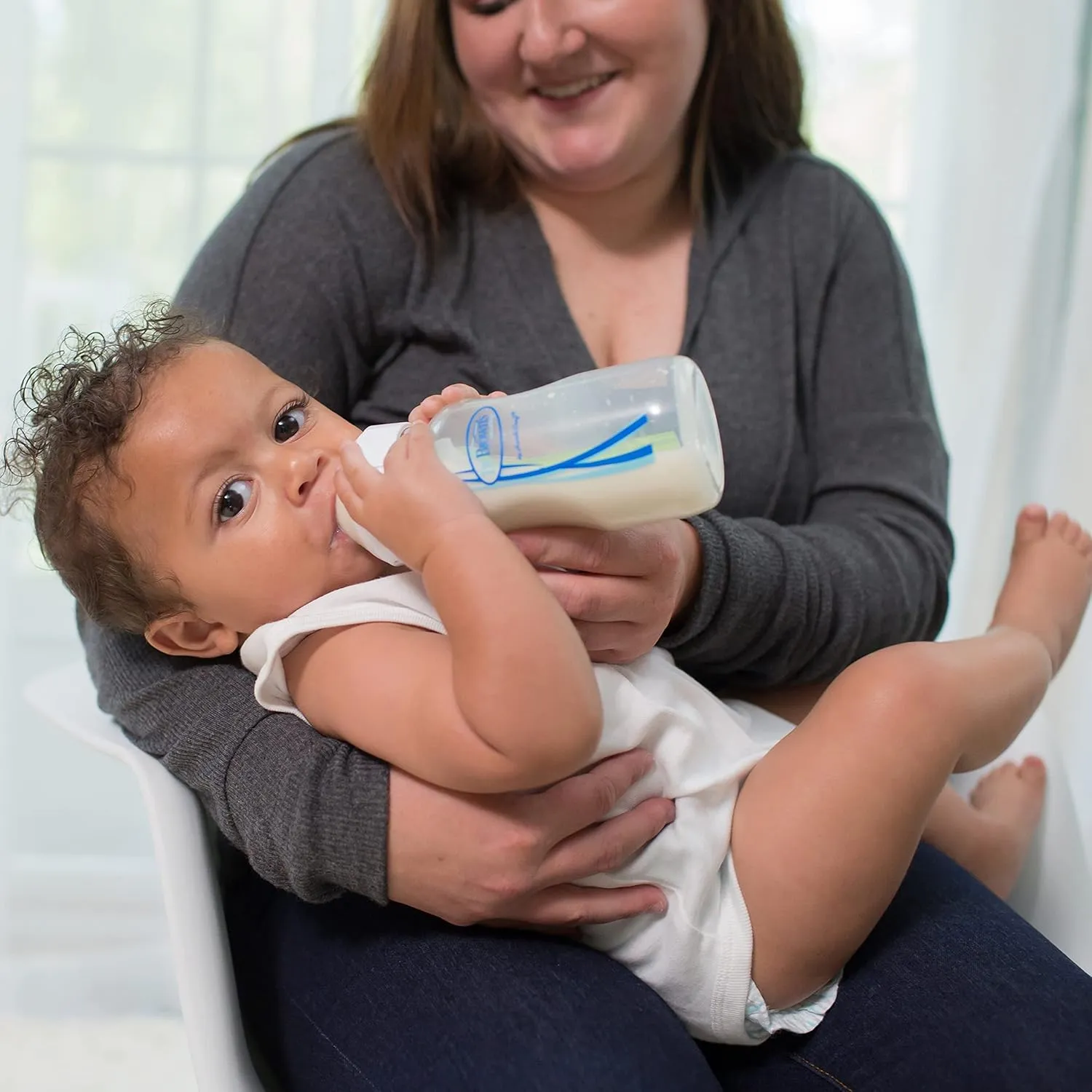 Dr. Brown's Natural Flow Anti-Colic Options  Wide-Neck Baby Bottles 9 oz/270 mL,with Level 1 Slow Flow Nipple,4 Count,0m 