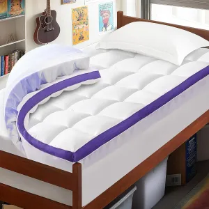 Dual Layer Memory Foam Twin XL Mattress Topper - 2 Inch Gel Egg Crate Foam and 2 Inch Cooling Pillow Top Cover Rayon, Twin Extra Long College Dorm Support for Back Pain
