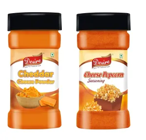 Dunhill Desire Cheddar Cheese Powder with Cheese Popcorn Seasoning (200 g and 200 g)
