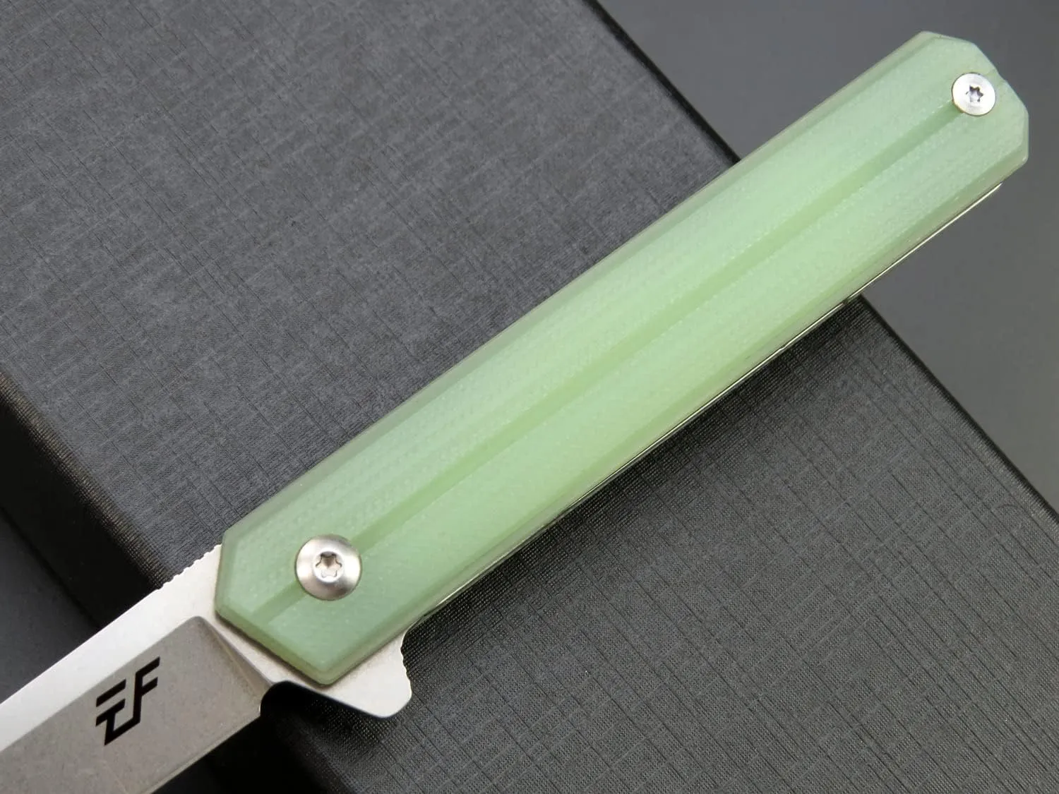 Eafengrow EF65 Flipper Folding Lock Knife Ball Bearing D2 Blade and G10 Steel Handle Pocket Assisted Multitool with Clip Everday Carry (EF65-T-jade)