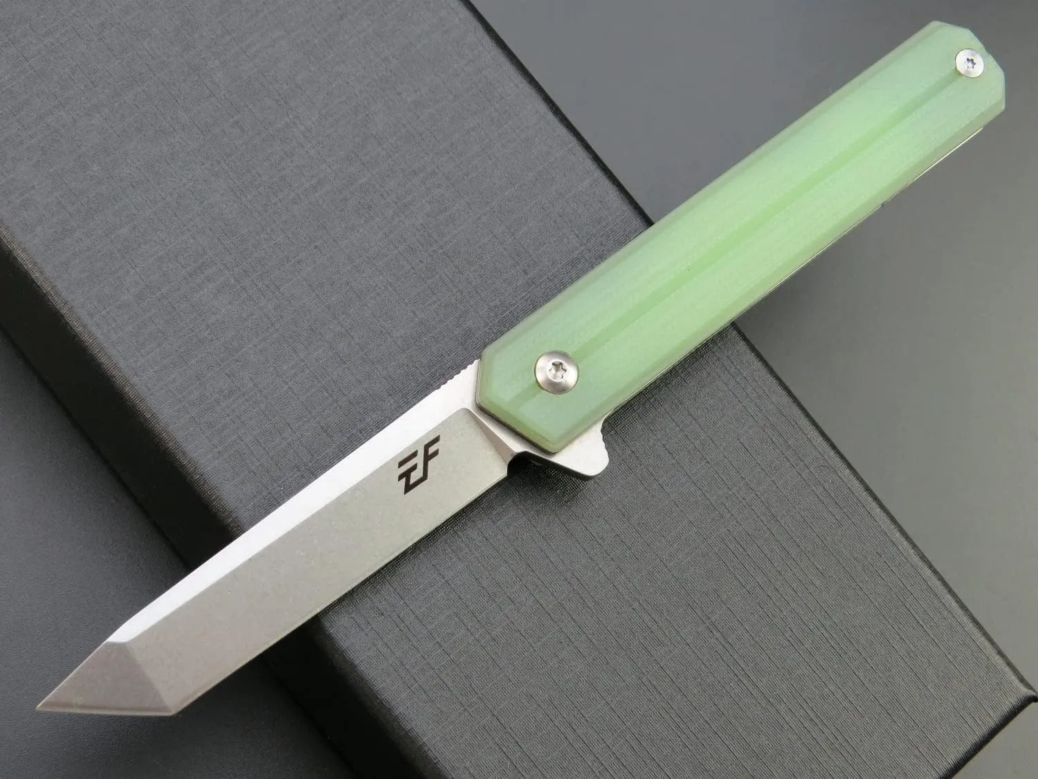 Eafengrow EF65 Flipper Folding Lock Knife Ball Bearing D2 Blade and G10 Steel Handle Pocket Assisted Multitool with Clip Everday Carry (EF65-T-jade)