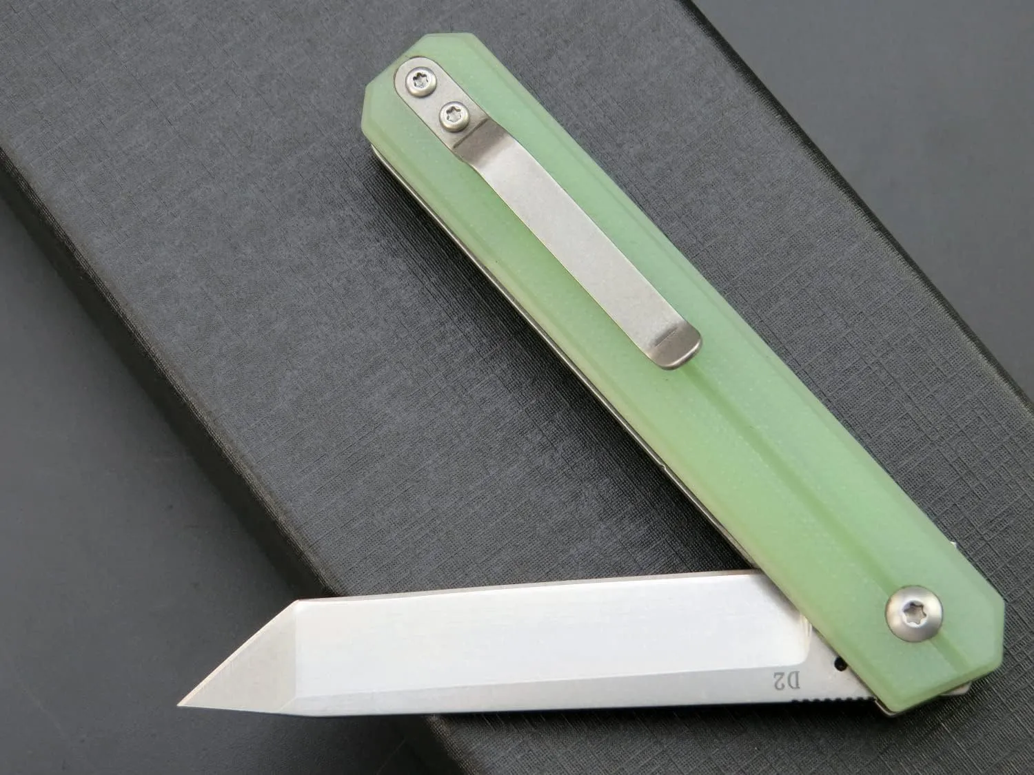 Eafengrow EF65 Flipper Folding Lock Knife Ball Bearing D2 Blade and G10 Steel Handle Pocket Assisted Multitool with Clip Everday Carry (EF65-T-jade)