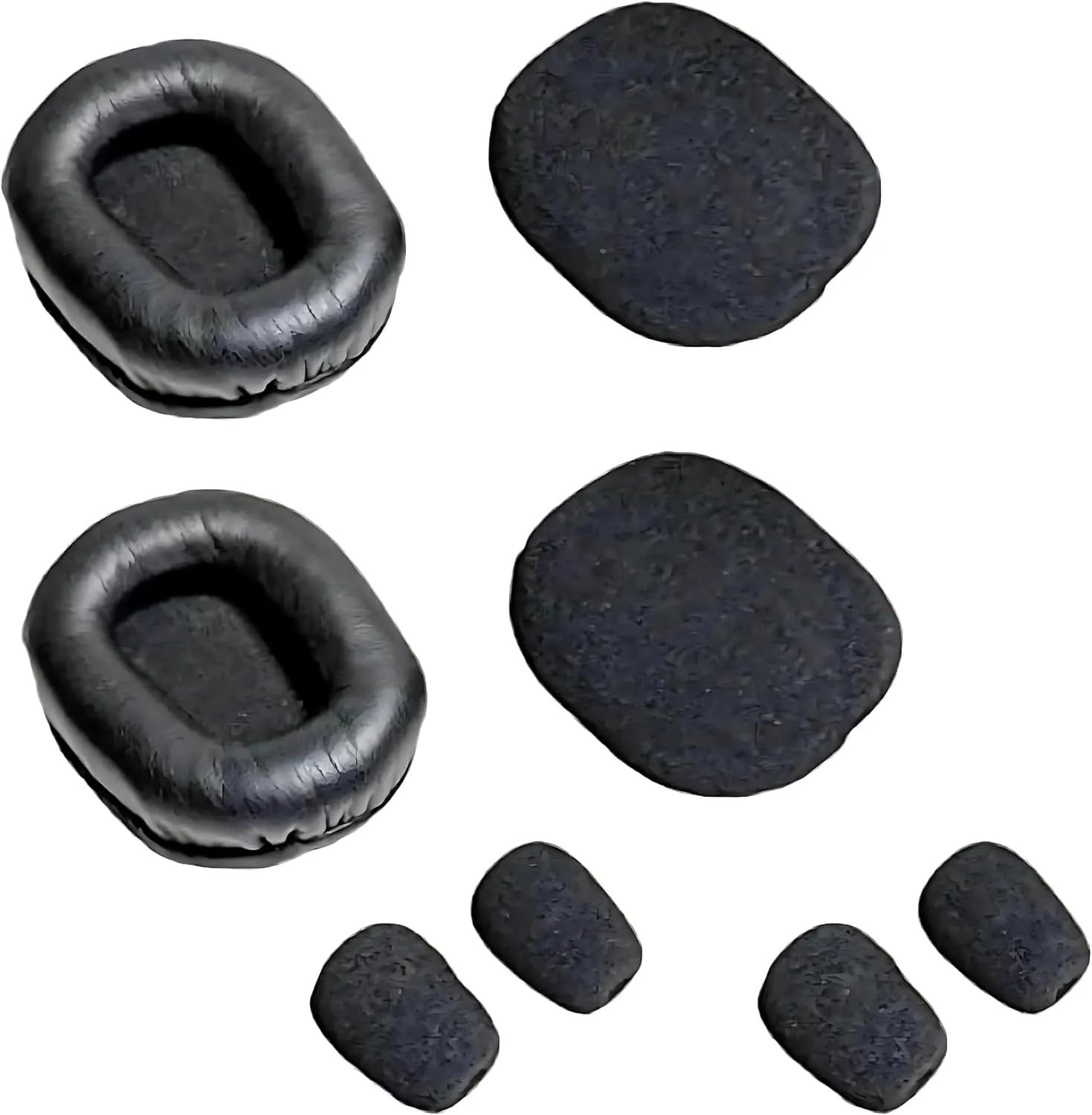 Ear Pad Cushion Kit for Blue Parrott B350-XT Bluetooth Headset, 2 Leather Cushions, 2 Foam Earpads, 4 Microphone Windscreens by Global Teck