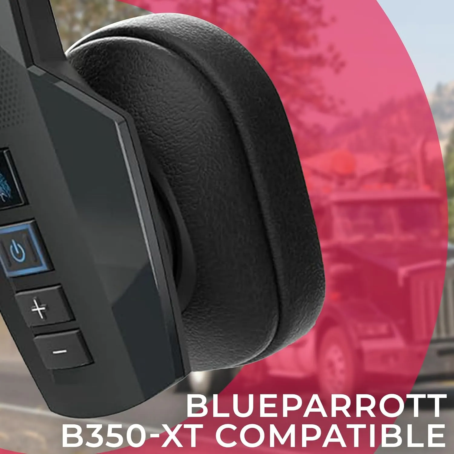 Ear Pad Cushion Kit for Blue Parrott B350-XT Bluetooth Headset, 2 Leather Cushions, 2 Foam Earpads, 4 Microphone Windscreens by Global Teck