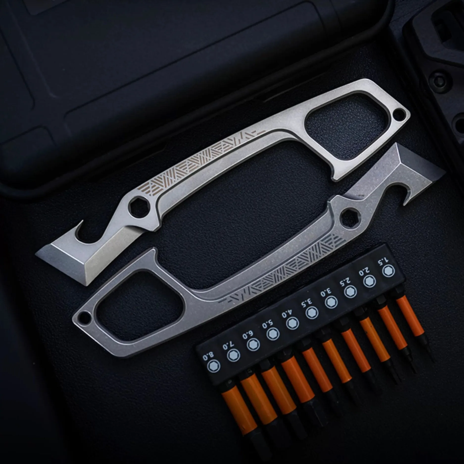 EDC Titanium Pry Bar Multi-Tool Bottle Opener, Fidget and Emergency Gear for Everyday Carry