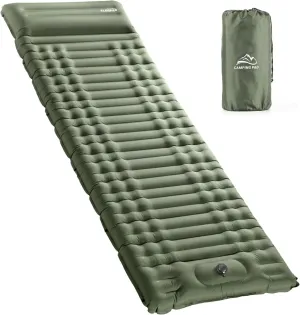 Elegear Self Inflating Sleeping Pad for Camping, 4" Ultra-Thick Camping Mattress Pad with Pillow Built-in Foot Pump, Portable Sleeping Mat for Backpacking, Hiking, Tent