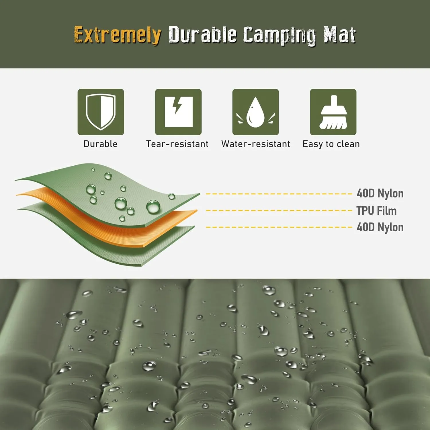 Elegear Self Inflating Sleeping Pad for Camping, 4" Ultra-Thick Camping Mattress Pad with Pillow Built-in Foot Pump, Portable Sleeping Mat for Backpacking, Hiking, Tent