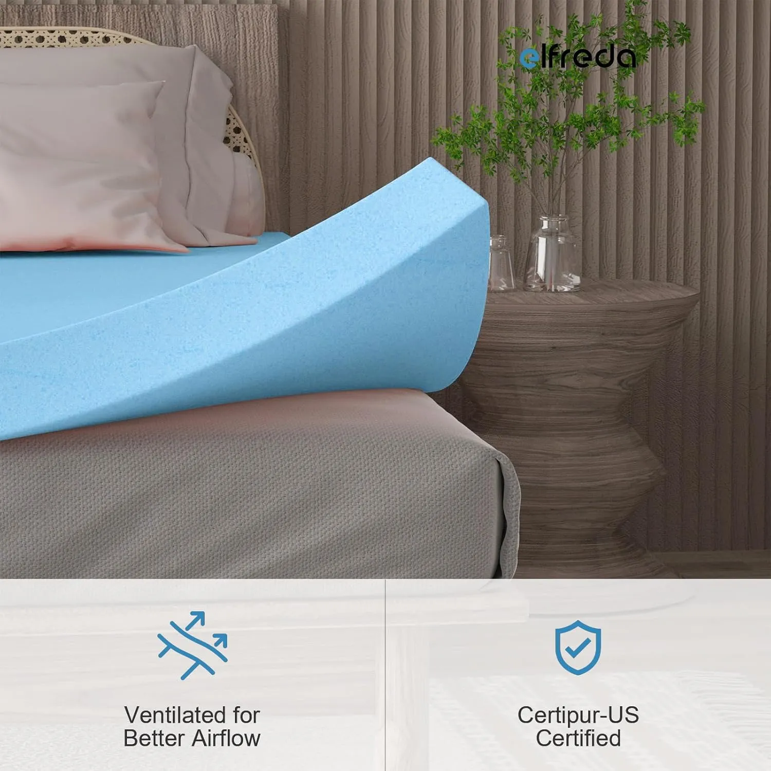 Elfreda 3 Inch Twin XL Mattress Topper Pressure-Relieving Bed Topper, Mattress Pad Twin XL in a Box