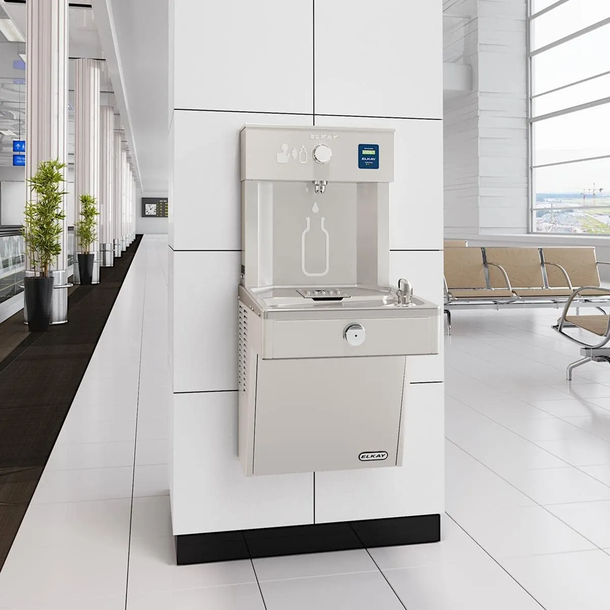 Elkay LVRCGRN8WSK, 39.25 x 18.63 x 36.13 inches, Single Bottle Filling Station
