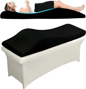 Ergonomic Lash Bed Massage Table Pad, 30D Foam Esthetician Mattress Topper for Lash Tech Facial Wax, Beauty Salon Massage Bed Topper with Milk Touch & Washable Cover - Black