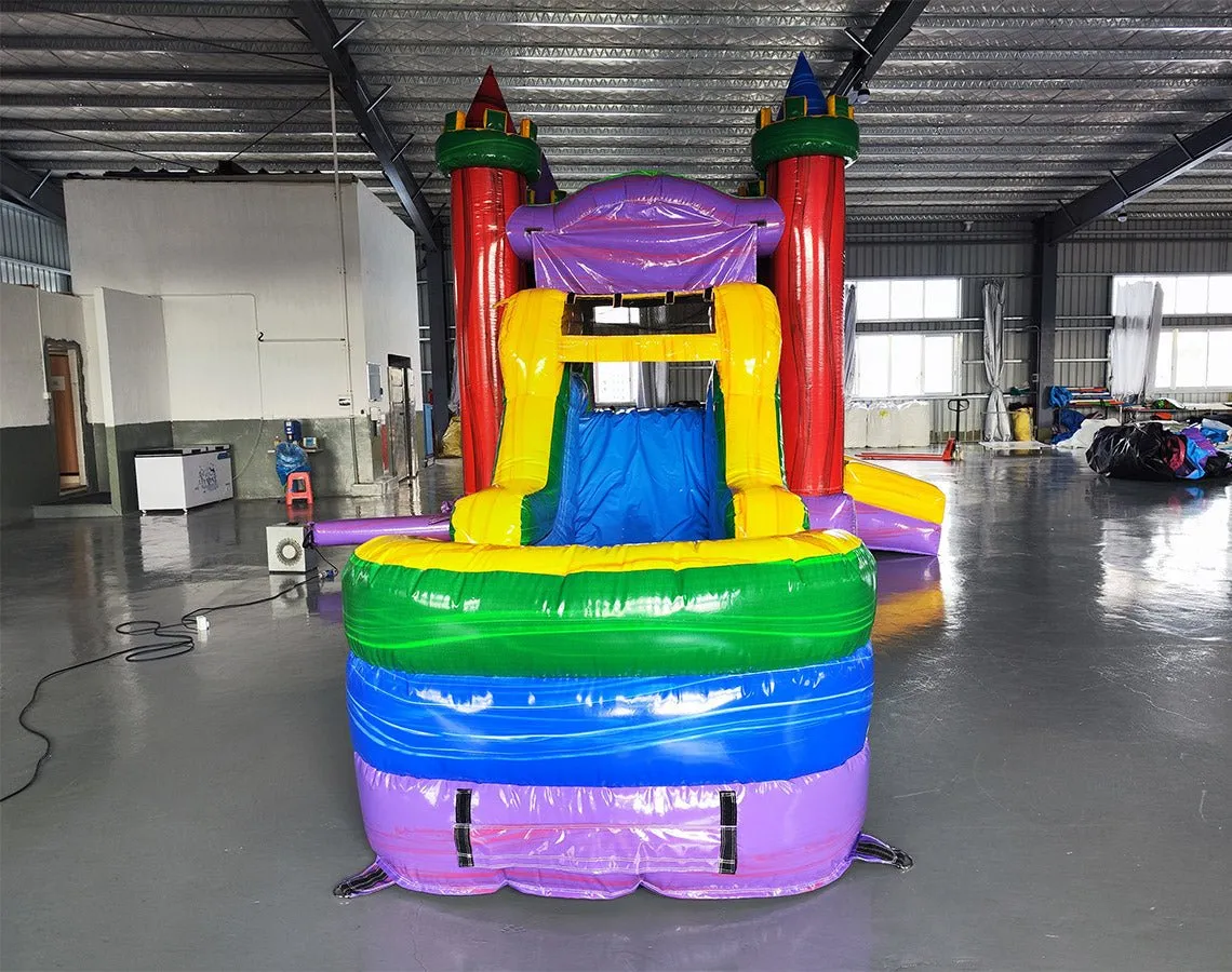 Euro Marble Econo Bounce House with Slide (Wet/Dry)