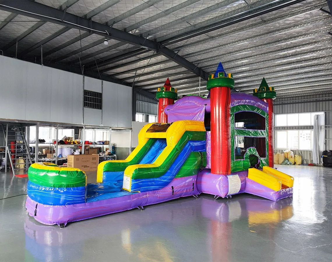 Euro Marble Econo Bounce House with Slide (Wet/Dry)