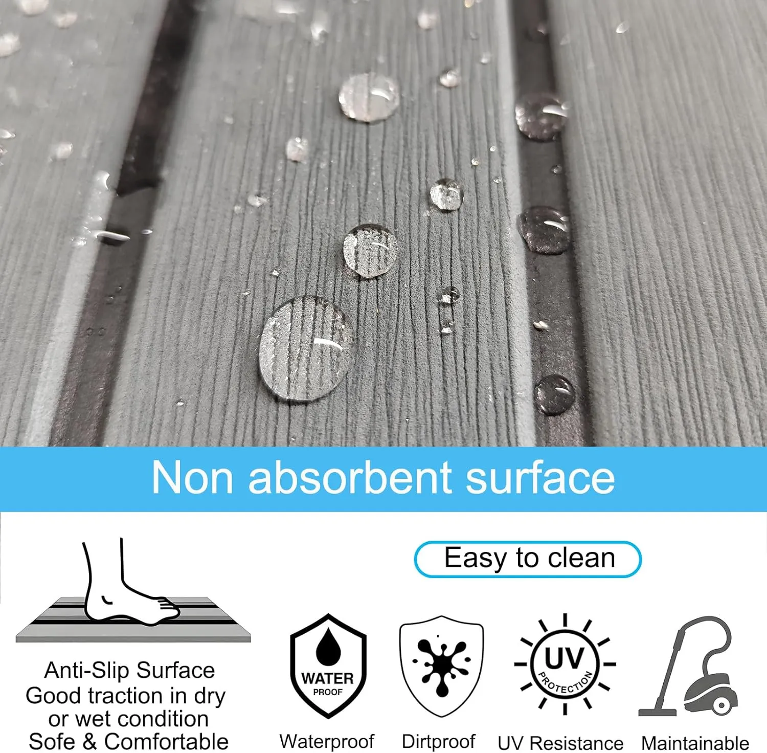 EVA Foam Boat Flooring 94.5"× 35.4" Self-Adhesive Non-Slip Boat Deck Mat Traction Pad for Boats Yacht Swim Platform RV Floor Kayak Surfboard Golf Cart