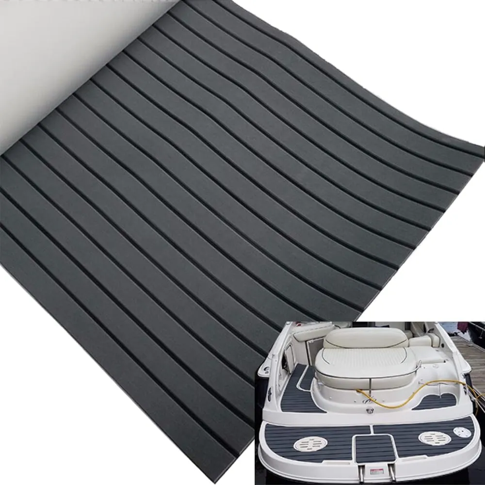 EVA Foam Boat Flooring 94.5"× 35.4" Self-Adhesive Non-Slip Boat Deck Mat Traction Pad for Boats Yacht Swim Platform RV Floor Kayak Surfboard Golf Cart