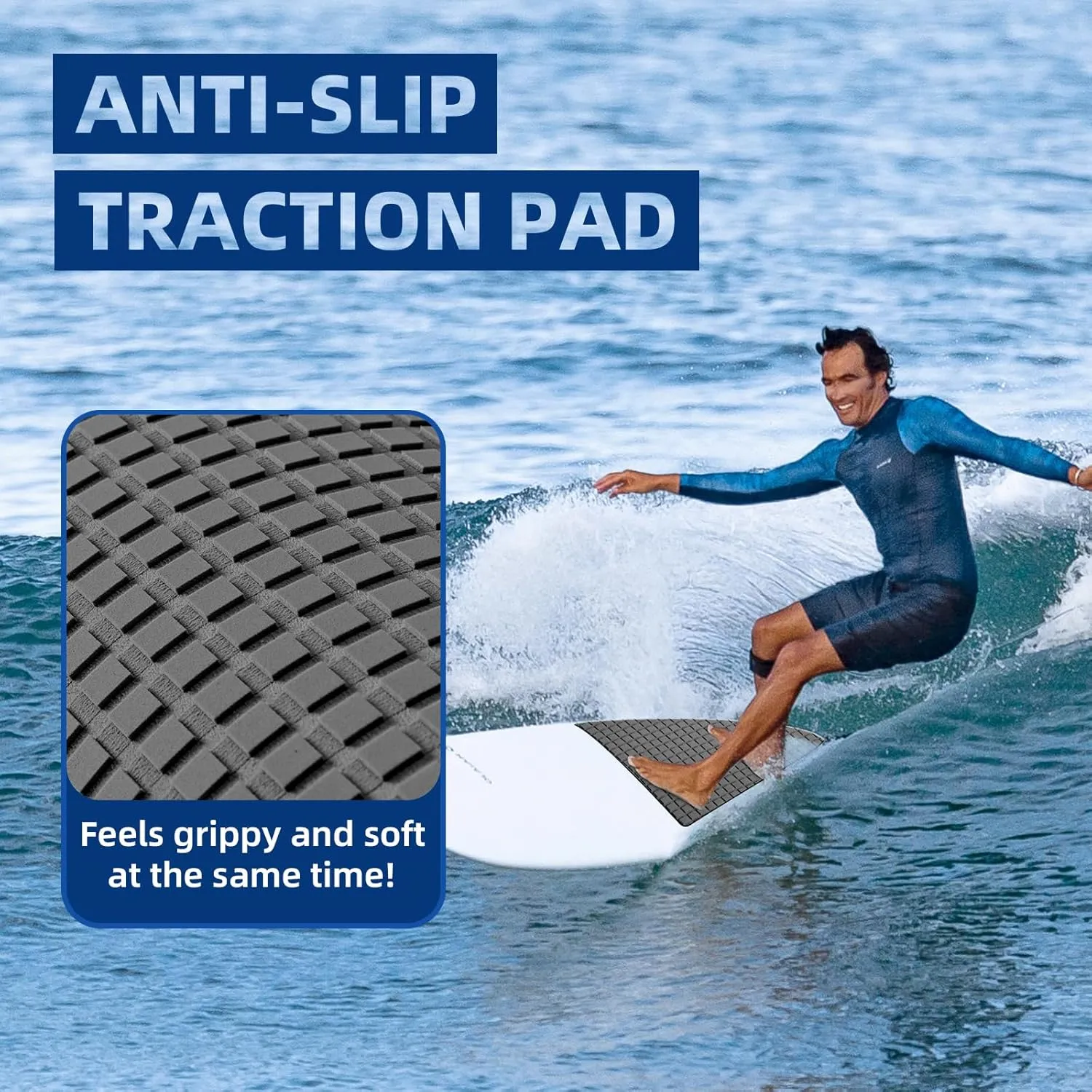 EVA Foam Boat Flooring Decking Sheet Surfboard Traction Pad Universal DIY Anti-Slip Grip Traction Mat for Kayak Yacht Fishing Boat Skateboard Skimboard Step RV Black Dark Grey