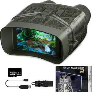Evontura Night Vision Goggles, Evontira Ultraclear Night Vision Binoculars, 4k Night Vision Binoculars with 32G Card, 4000 mAh Large Battery