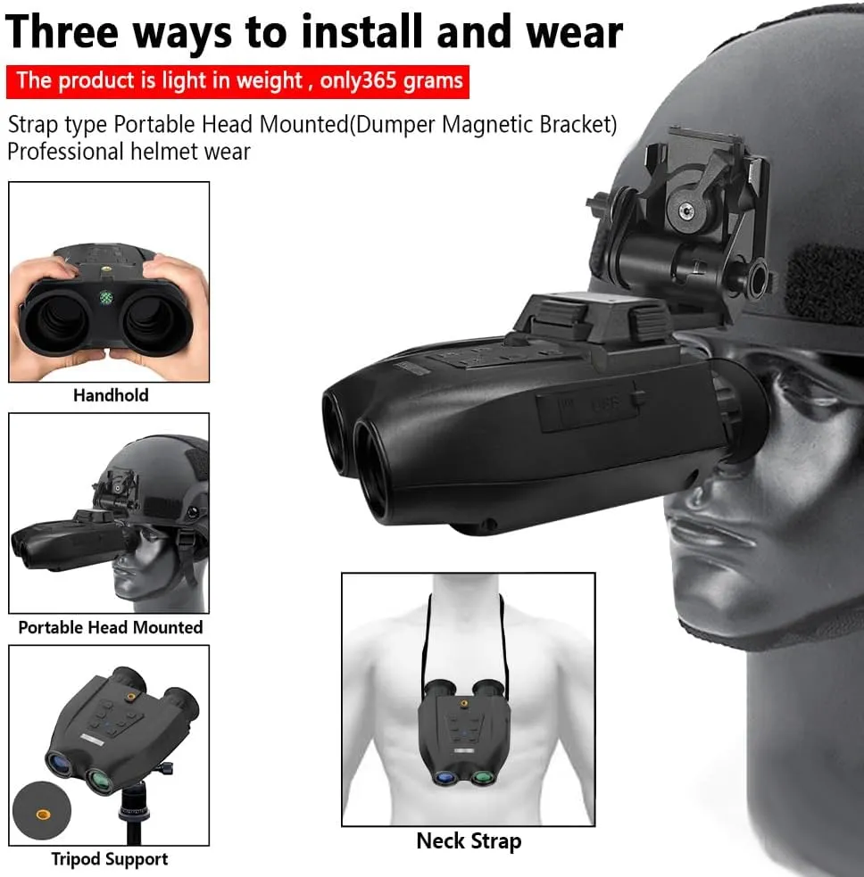 EVTSCAN Night Vision Goggles 3D Binoculars Camera 6X Optical Zoom 1.4 Inch Dual Screen 2.5K Video Recorder Hunting Birdwatching