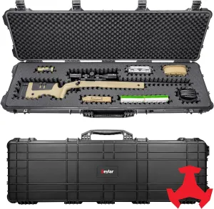 Eylar 53” Hard Rifle Case Equipped With Ragar Reconfigurable & Reusable XP Crosslinked Foam Insert, Waterproof, Shockproof Meets TSA Requirements