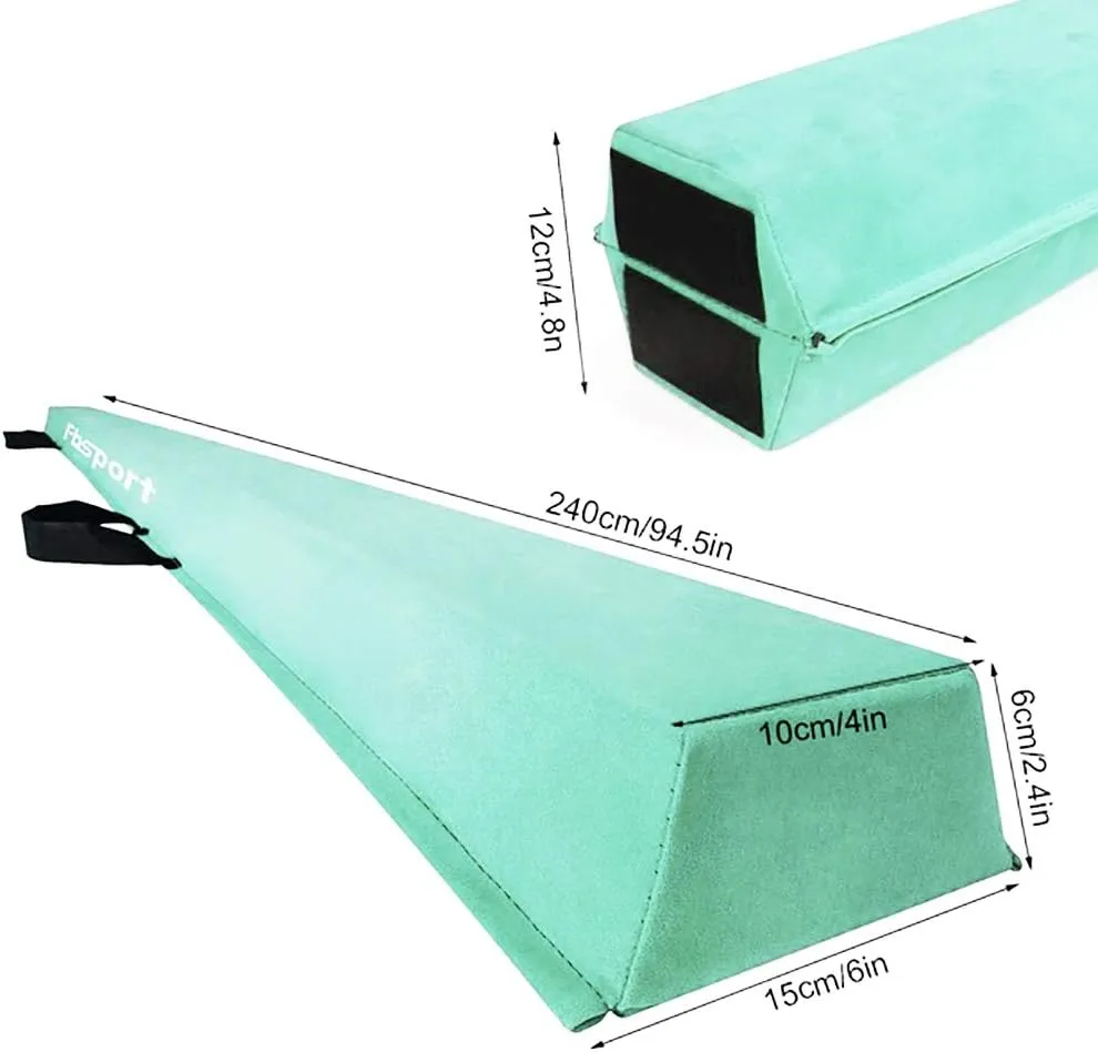 FBSPORT 8ft Balance Beam: Folding Floor Gymnastics Equipment for Kids Adults,Non Slip Rubber Base, Gymnastics Beam for Training, Practice, Physical Therapy and Professional Home Training