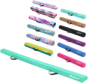 FBSPORT 8ft Balance Beam: Folding Floor Gymnastics Equipment for Kids Adults,Non Slip Rubber Base, Gymnastics Beam for Training, Practice, Physical Therapy and Professional Home Training