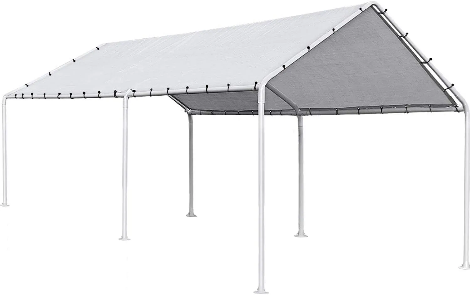 FDW 10'x20' Heavy Duty Galvanized Carport Waterproof Canopy Tent with Anchor Kit, Open-Sided Design for Cars and Outdoor Use