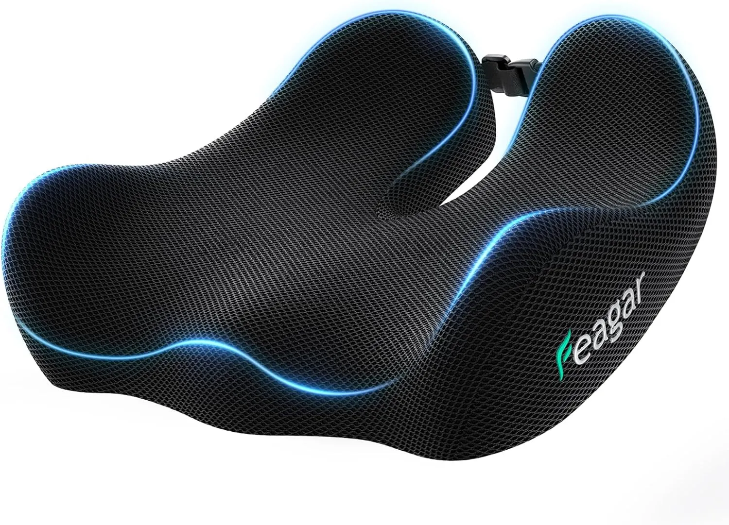 Feagar Large Ergonomic Seat Cushion - Thick Full Wrap Memory Foam Office Chair Cushion for Tailbone Pain Relief, Coccyx Cushion with Non-Slip Pad for Desk Chair, Wheelchair, Car Seat Long Sitting