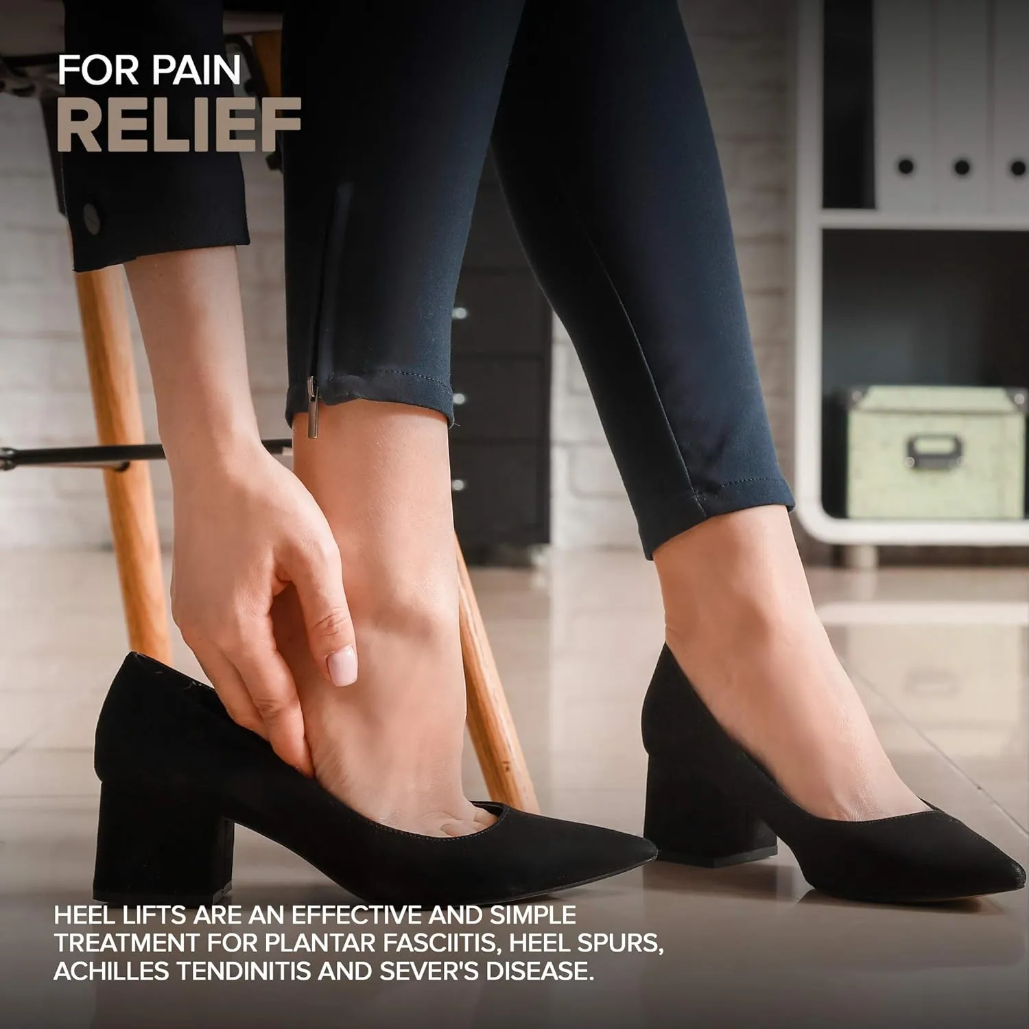 Felt Heel Cushion Pad 1/2" with Adhesive for Pain Relief - 2 Pairs (4 Pieces)