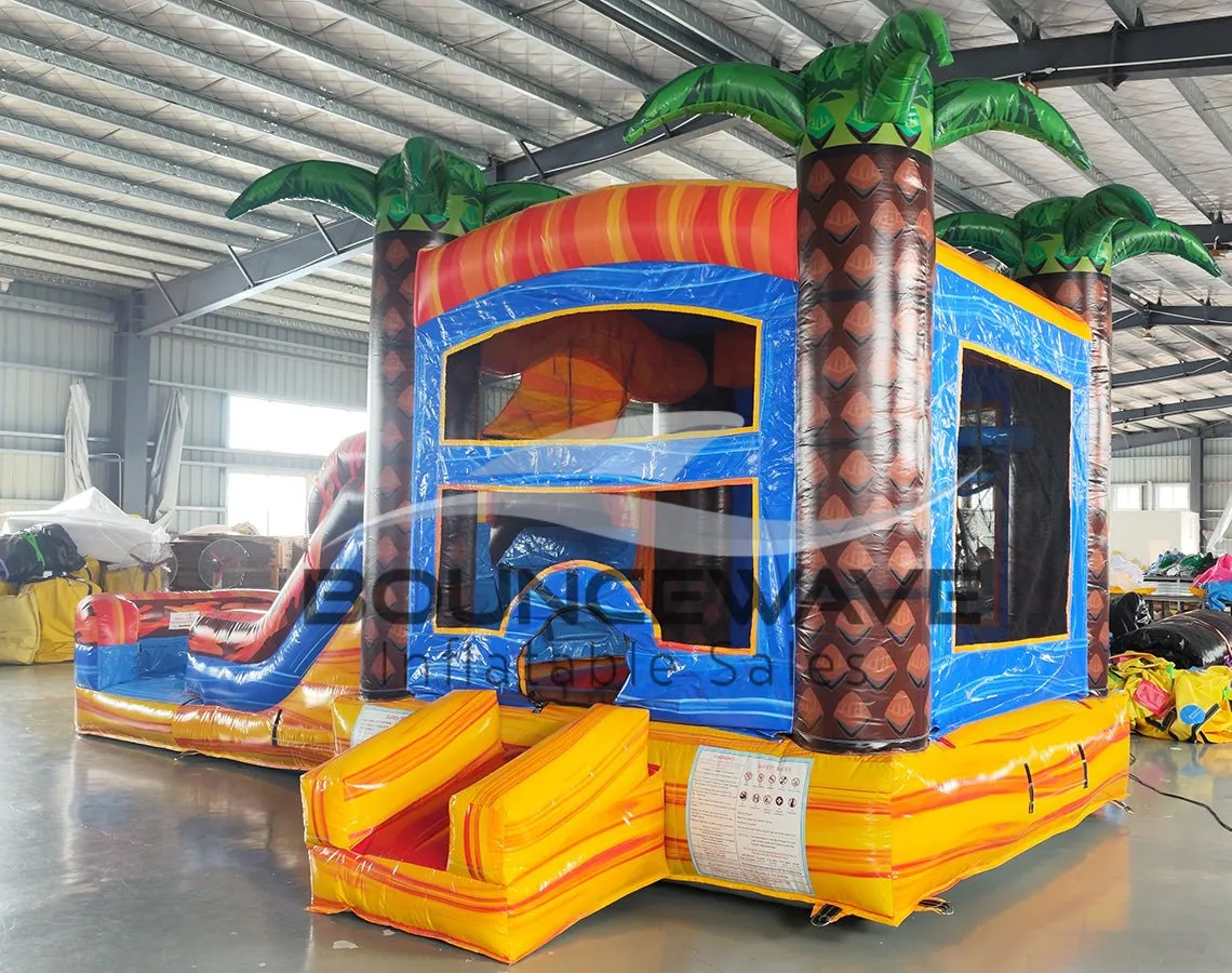 Fiesta Fire Econo Bounce House with Slide (Wet/Dry)