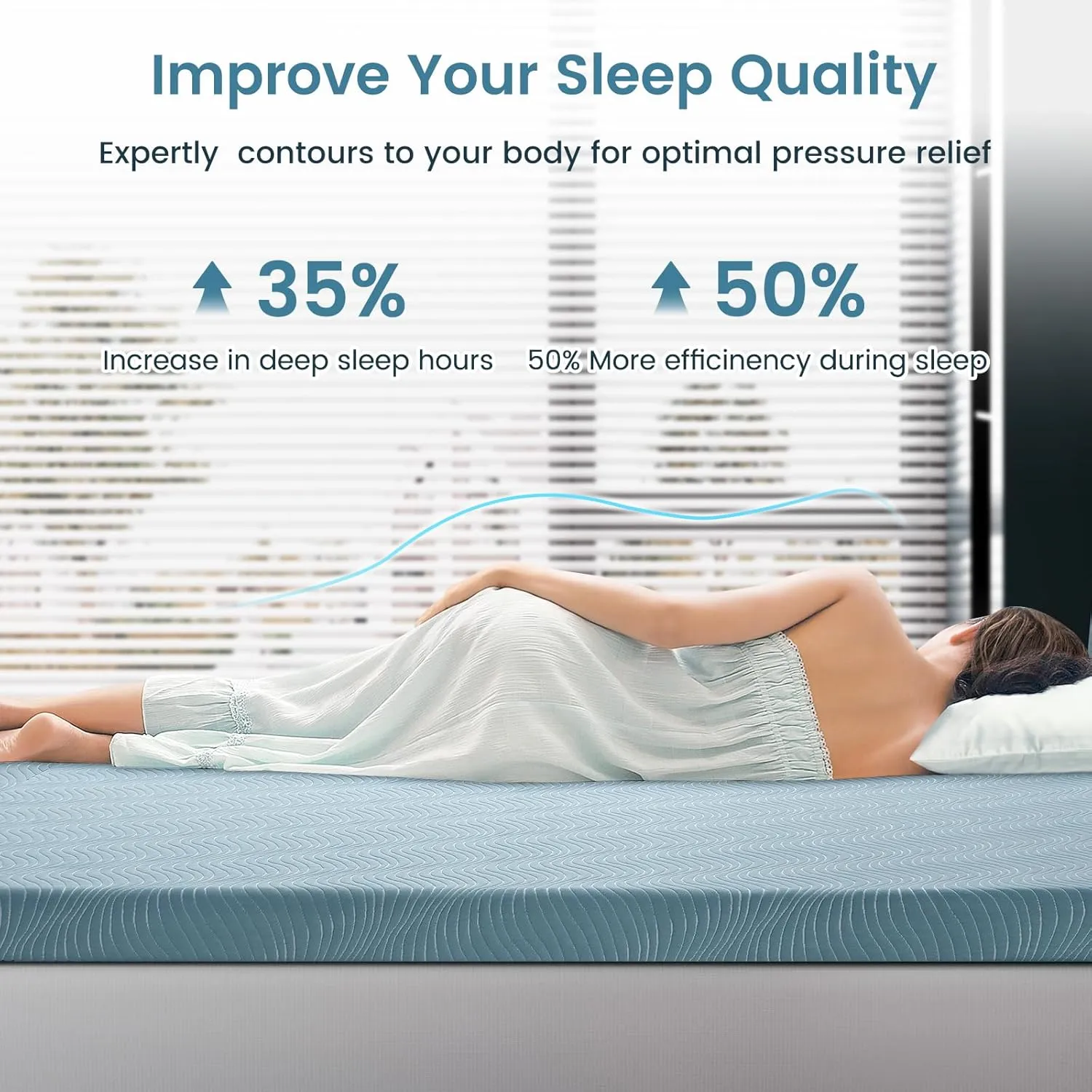 Firm Mattress Topper Queen Size,4 Inch Extra Firm Memory Foam Bed Toppers for Back Pain Relief, Cooling Mattress Pad for Back Sleepers & Spinal Alignment, CertiPUR-US Certified