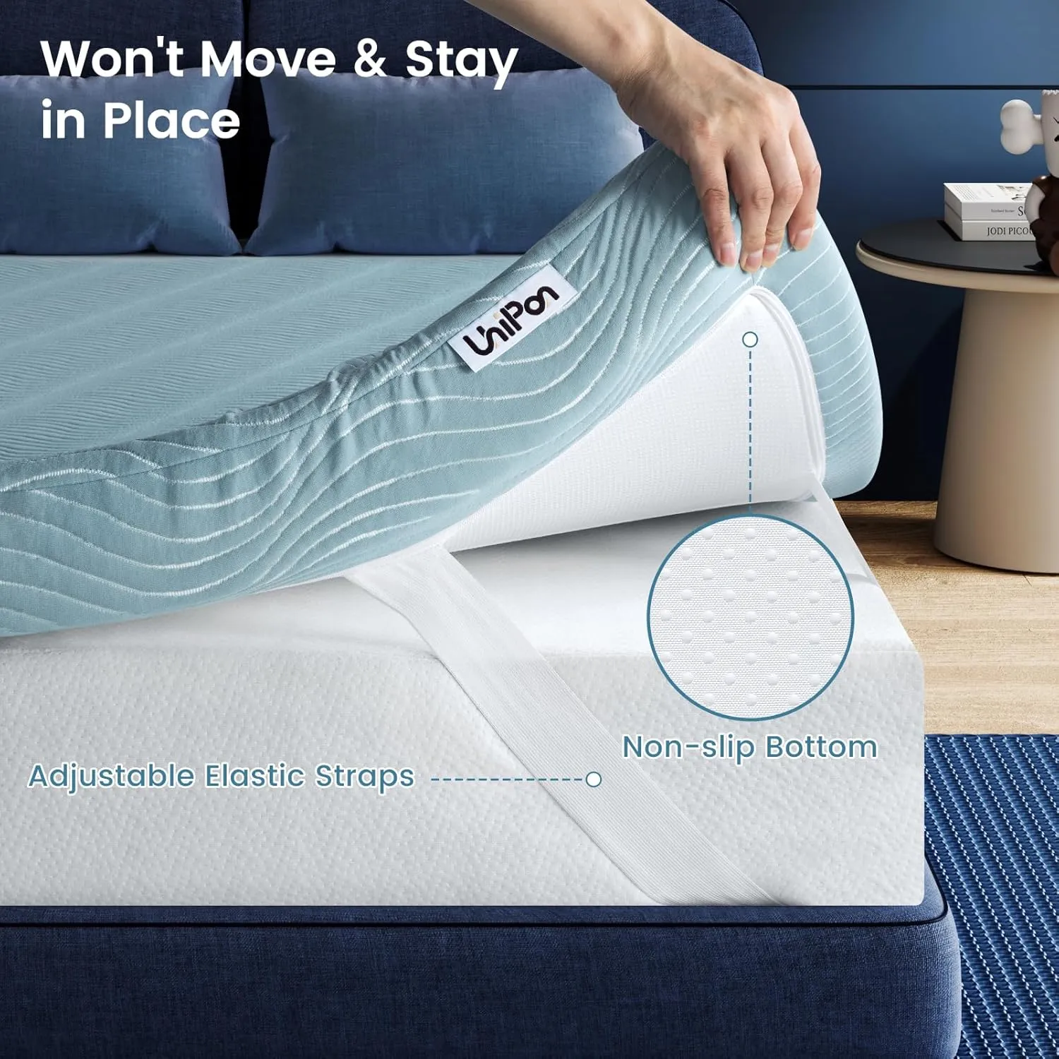 Firm Mattress Topper Queen Size,4 Inch Extra Firm Memory Foam Bed Toppers for Back Pain Relief, Cooling Mattress Pad for Back Sleepers & Spinal Alignment, CertiPUR-US Certified