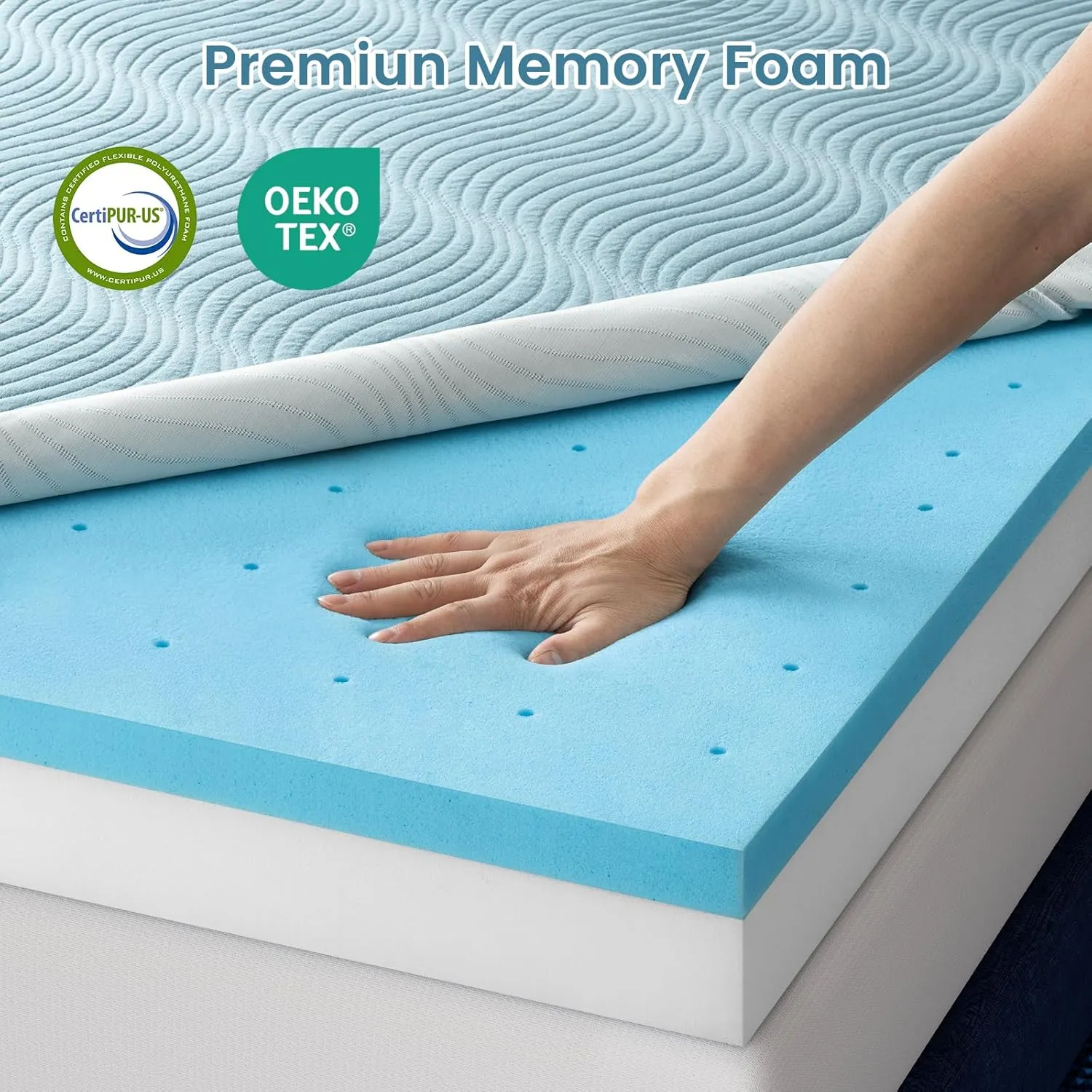 Firm Mattress Topper Queen Size,4 Inch Extra Firm Memory Foam Bed Toppers for Back Pain Relief, Cooling Mattress Pad for Back Sleepers & Spinal Alignment, CertiPUR-US Certified